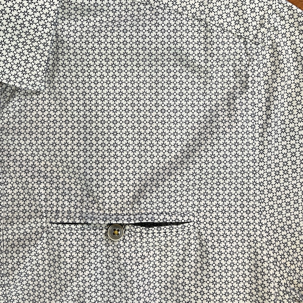 Ted Baker London Men’s Geometric Micro Print Short Sleeve Button Down Shirt M/L - Picture 6 of 10